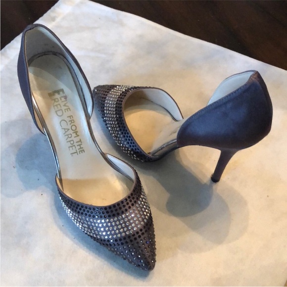 E Live from the red carpet Formal crystal embellished silky fabric high heels - Picture 2 of 11
